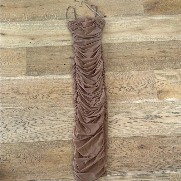 brown dress floor length Satin Bridesmaid Dress Prom Dress Brown XXXL Billie Espresso by Grace Loves Lace main image 1